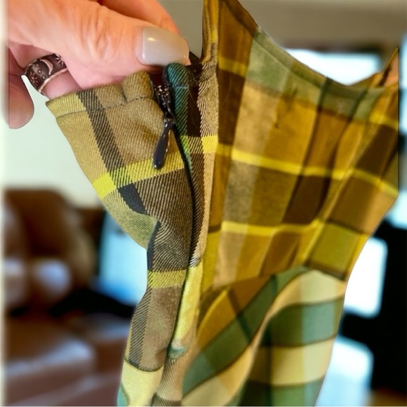 Urban Outfitters Plaid Hook & Eye Plaid Mini Dress Green Zipper Side Size XS NWT - Picture 10 of 13